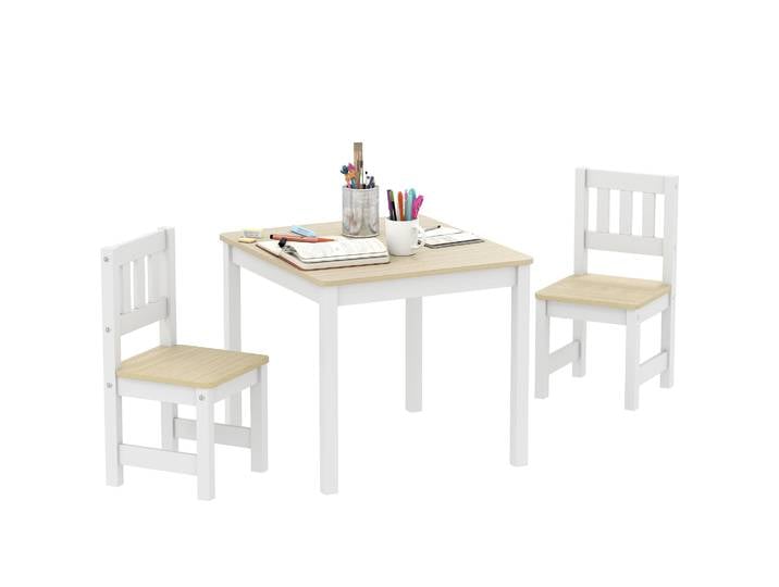 AIYAPLAY Table enfant avec chaise, ensemble table et 2 chaises enfant en bois pour dessiner, jouer, étudier, cadeau pour fille g