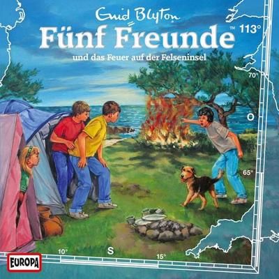 Folge 113: Fünf Freunde und das Feuer auf der Felseninsel - Katrin McClean,Enid Blyton, Audio, 4064066619251