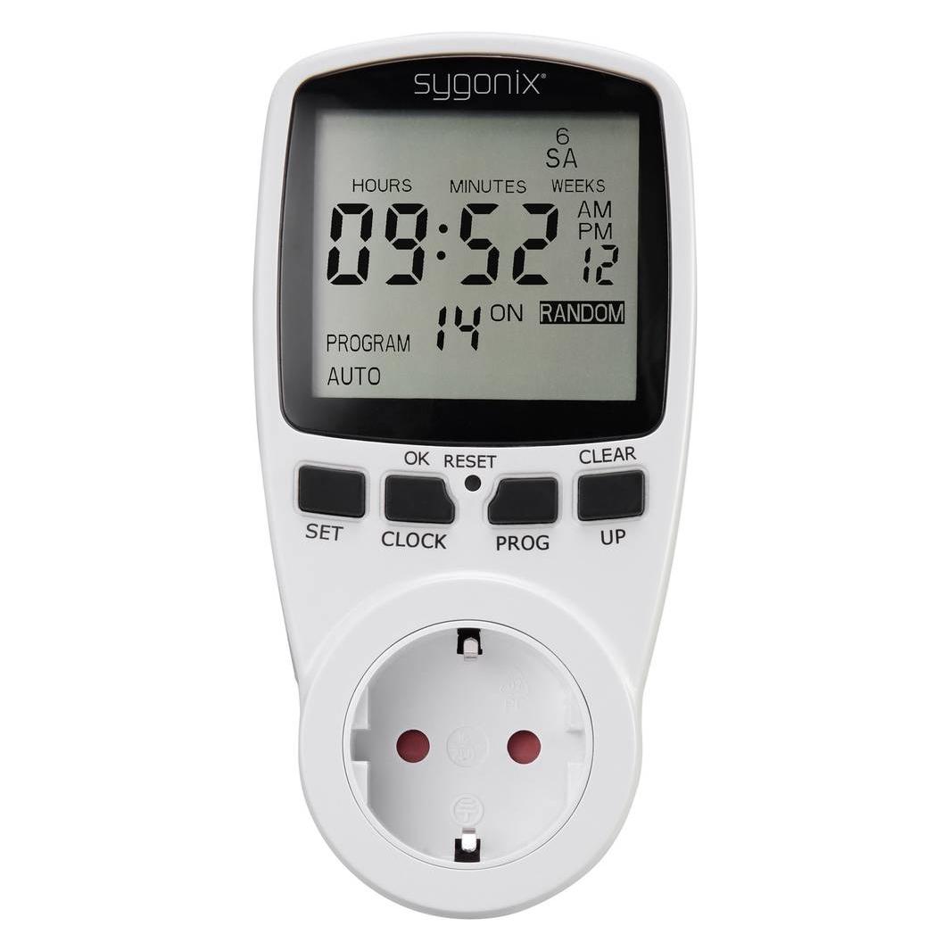 Sygonix 1625525 Steckdosen-Zeitschaltuhr digital Wochenprogramm 3680 W Timer-Funktion, START/STOPP-Funktion (1625525)