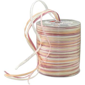 Präsent Geschenkband Raffia Multicolour, rosé, Bastband, 3mm x 50m, matt