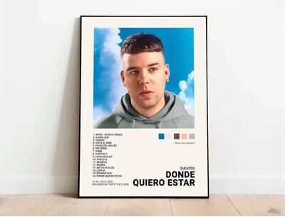 Inspired Finds Latin Rapper Album Cover Canvas Poster Wall Art For Aesthetic Room Decor donde Quiero Estar Quevedo 7.87x11.81in (no Frame)