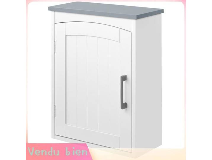 LIA Meuble WC suspendu armoire pharmacie MDF blanc 41x18 5x52cm