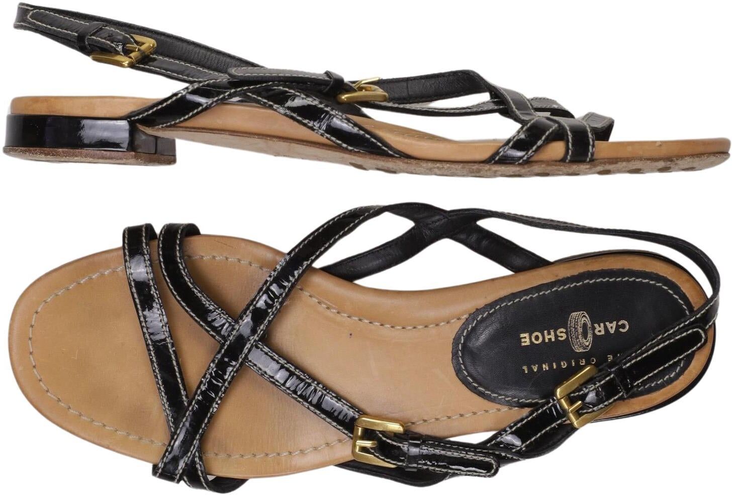 Car Shoe Damen Sandalen, Schwarz, Gr. EU 39.5, kein / Etikett - Second Hand