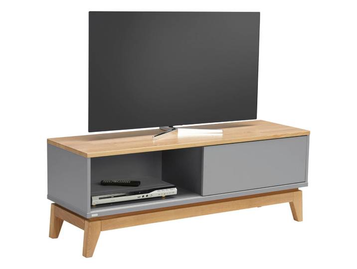 Paidi Lowboard, Eichefarben, Schieferfarben, Holz, Holzwerkstoff, Eiche, massiv, 123.5x46.5x39.6 cm, Blauer Engel, Goldenes M, Beimöbel erhältlich, stehend, Wohnzimmer, TV Möbel, Lowboards, Lowboards stehend