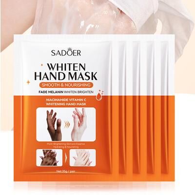 Top Demand Picks SADOER Niacinamide Hand Mask Gloves, Intensive Repair, Moisturizing, Brightening Hand Peel Treatment For Barb Hands 5 Pairs