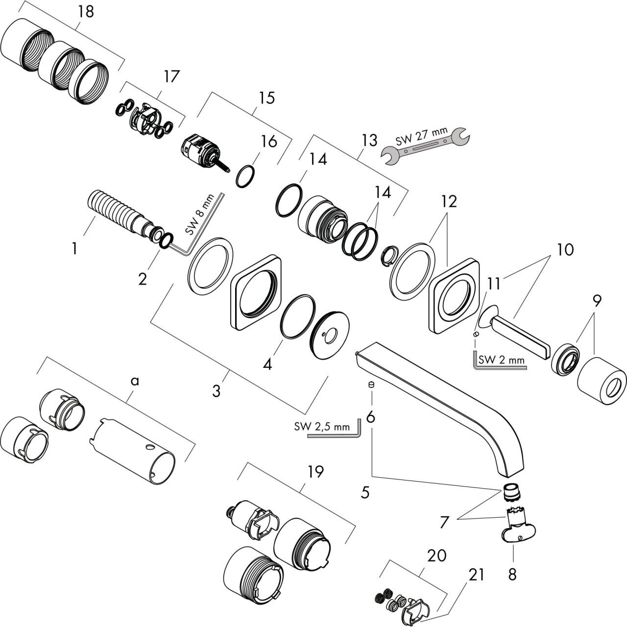 Hansgrohe Waschtischmischer Unterputz Axor Citterio E 36106800