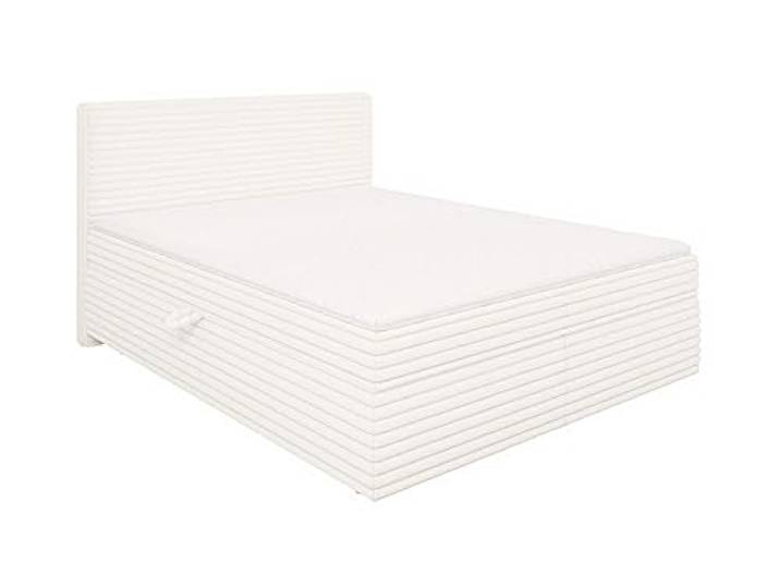 S-Style Möbel Bett 160 x 200 cm Boxspringbett Doppelbett Mit Topper 2 Bettkästen Matratze Mittelfest Plüschcord Schaumstoff Bonellfeder Neo Hellbeige