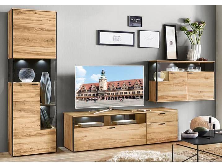 SCHÖNER WOHNEN-Kollektion Wohnwand II ANDRA Eiche rustico geölt