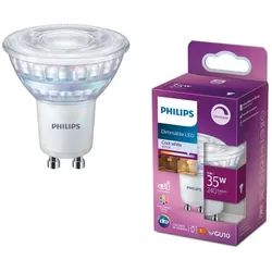 Nur noch angezeigter Bestand verfügbar: Philips GU10 LED Strahler 3W wie 35W universalweißes akzentuiertes Licht 4000K schmaler Abstrahlwinkel 36°