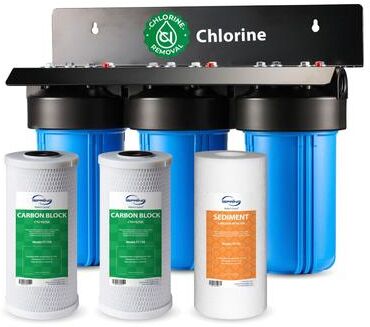 iSpring WGB31B Whole House Water Filter System, Reduces up to 99% Chlorine, Sediments, Taste, Odor, 3-Stage