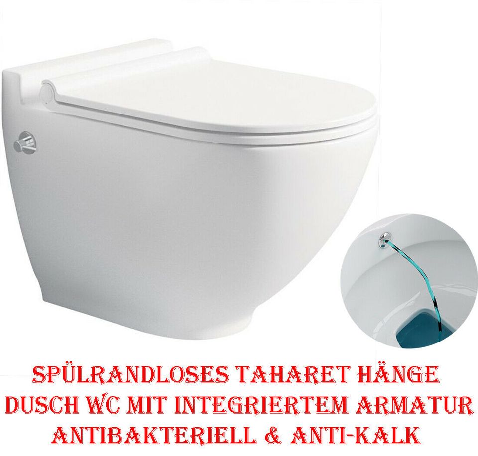 THOR EASY NANO Spülrandlos Hänge Wand Dusch Taharet Wc integr. Armatur mit Deckel