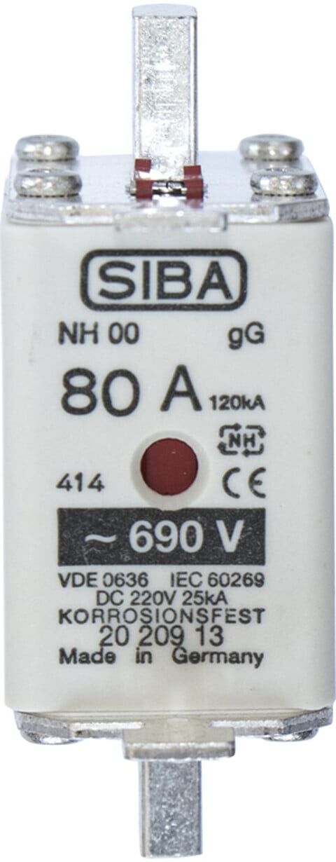 SIBA NH-Sicherungseinsatz 63A NH00 gG 690V 2020913.63)