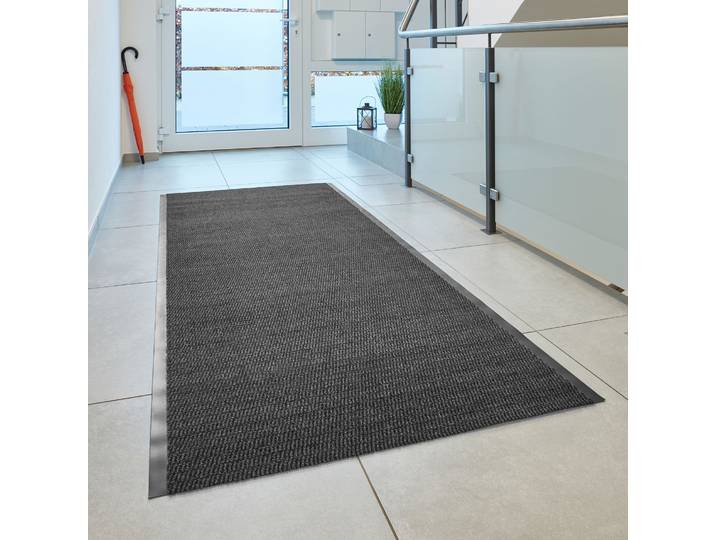 Fussmatte ANDIAMO Easy, Made in Netherlands , grau (anthrazit), B:120cm H:5mm L:300cm, Kunstfaser, Teppiche, Fussmatte, Schmutzfangmatte, rutschhemmend, Innen- und überdachten Aussenbereich
