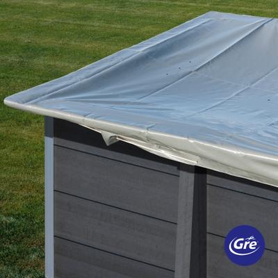 Pool-Abdeckplane GRE "Winterabdeckplane", grau, B:376cm L:376cm, Polyvinylchlorid (PVC), Planen, für Compositepools