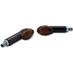 HIGHSIDER smart Cateye Glühlampen Mini-Blinker Gehäuse Carbon / Linse Rauchgrau (Paar), Vorn & Hinten