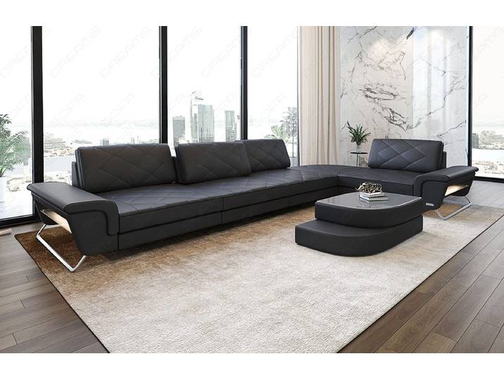Couch Rotello L-Form in Leder