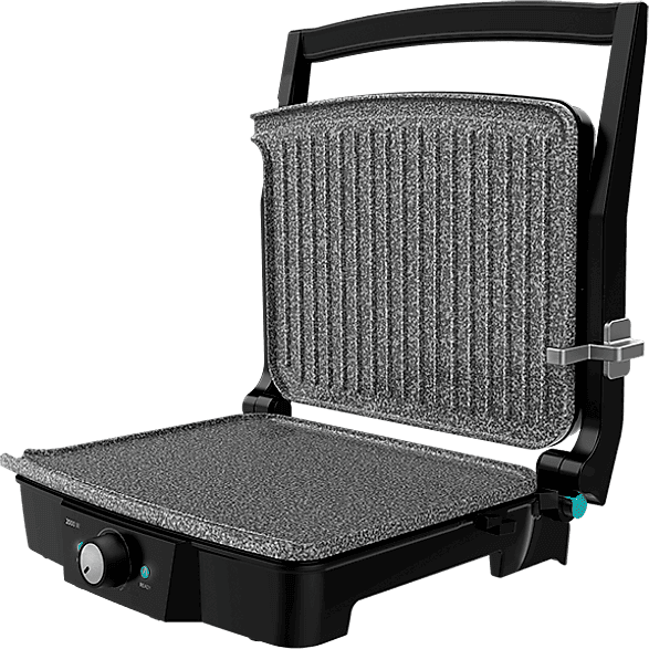 Grill - Cecotec Rock'nGrill 2000 Stone Ceramic Mix&Grill,; W, Apertura 180º, Revestimiento piedra RockStone, Recogegrasas, Negro
