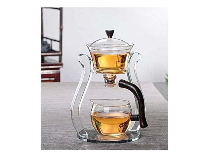 LuxusKollektion Teeservice Teekanne Glas halbautomatisch mit magnetischem Wasserdurchlauf, Glas
