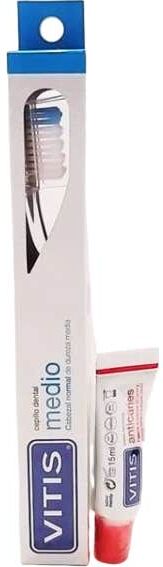Vitis Medio Cepillo Dental + Pasta Anticaries 15 ml