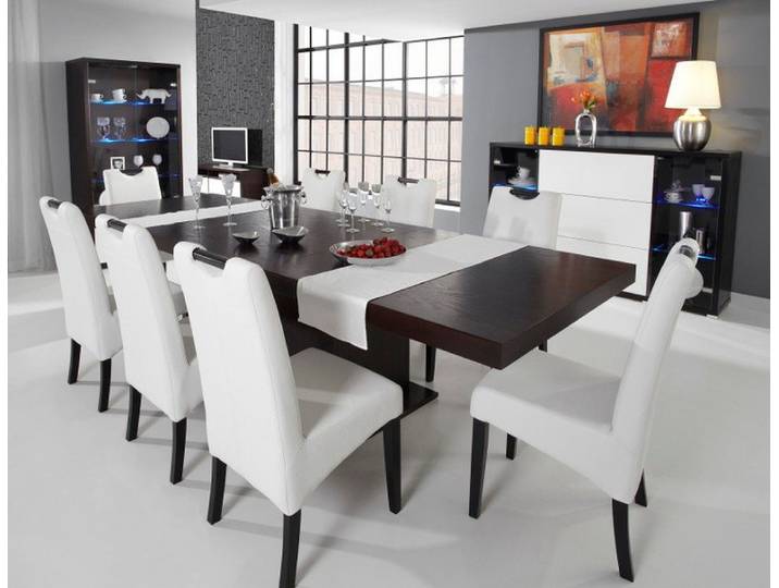 JVmoebel Esszimmer-Set Holztisch in Weiß mit eleganten Stühlen für modernes Esszimmer, (Esszimmer-Set, Küchen-Set), Made in Europa