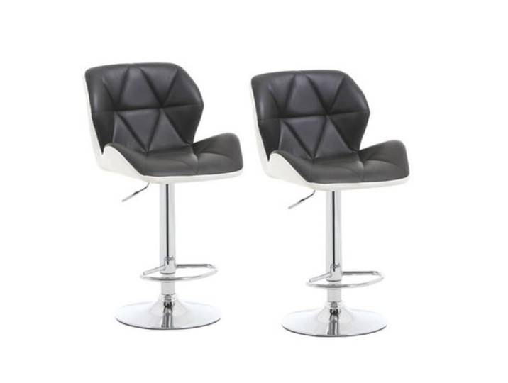 Lot de 2 Tabourets de Bar Noir Pivotant et réglable en Hauteur 84-106cm - get your save