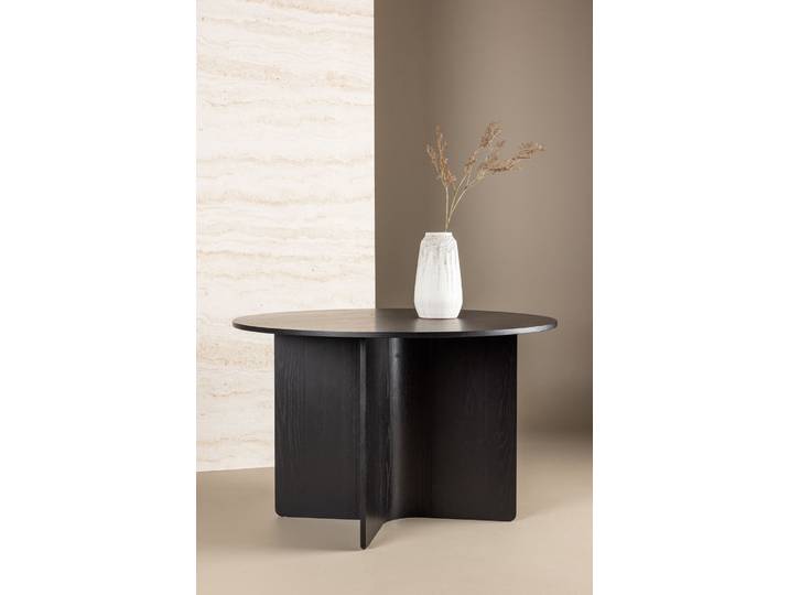 Esstisch VENTURE HOME Tyresö, runder Esstisch, robust, Ø 120 cm , schwarz (schwarz, schwarz), B:120cm H:76cm T:120cm, Tische, Esstisch, Esszimmertisch, MDF, rund, gesellig, pflegeleicht
