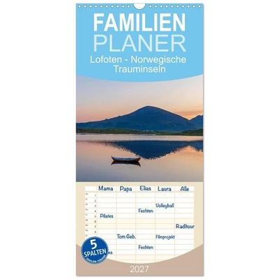 Familienplaner 2027 - Lofoten - Norwegische Trauminseln mit 5 Spalten (Wandkalender, 21 x 45 cm) CALVENDO