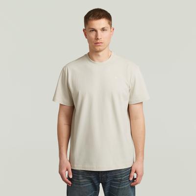 T-Shirt G-STAR "Unit r t ss", Herren, Gr. XXL, beige (weißbait), Jersey, Obermaterial: 100% Baumwolle, unifarben, regular fit hüftbedeckend, Rundhals, abgesteppte Kante, Shirts T-Shirt, mit Rundhals, Baumwolle