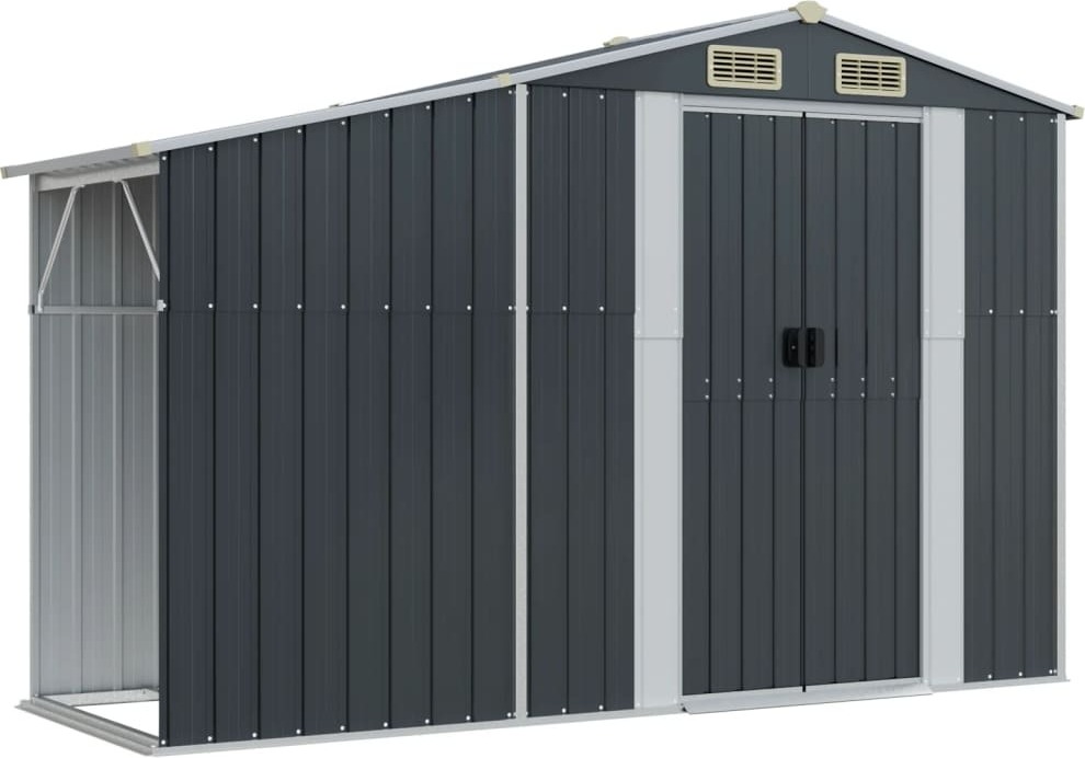 Gerätehaus Anthrazit 277x93x179 cm Verzinkter Stahl