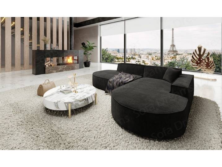 Sofa Dreams Ecksofa Samtstoff Designer Ecksofa Alegranza L Lounge Mini Stoffsofa, Loungesofa
