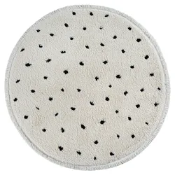 Rundteppich ATRIO Shaggy Polypropylen 30mm Wohnzimmerteppich weich Langflor wohnlich Schlafzimmer 160x160 cm Creme | Kadima Design