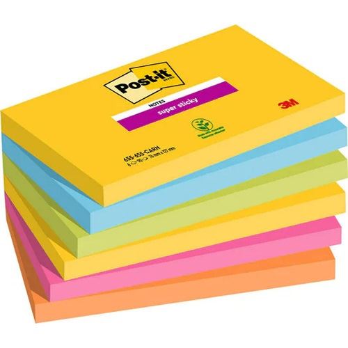 Post-it Super Sticky Notes Carnival Haftnotizen extrastark 6556SR farbsortiert 6 Blöcke