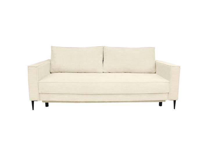 Carryhome Schlafsofa, Creme, Metall, 2-Sitzer, Füllung: Schaumstoff, 222x93x98 cm, Liegefunktion, Rücken echt, haustierfreundlicher Bezug, Wohnzimmer, Sofas & Couches, Schlafsofas, Schlafsofas mit Bettkasten