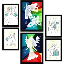 POSTER Set Mit 6 Flügel Der Liebe 1 In Tiere Zusammenfassungen A3 & A4 Schwarzer Rahmen