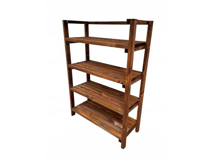 HolzGarden Holzregal Stehend 86x120x35 cm Schwerlastregal bis 320 kg Standregale Imprägniert Kiefer Holz Kellerregal Ablagengarage Küchenregal Farbe Teak