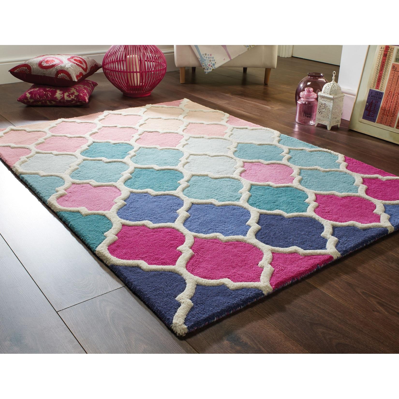 Wollteppich handgeschnitzt Bunt 200 x 290 cm - DERWENT Kadima Design