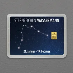 Goldbarren 1g "Sternzeichen: Wassermann" (Flip)