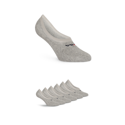 Füßlinge FILA "UNISEX GHOST SOCKS", Herren, Gr. 39-42, grau, Baumwollmischung, normal, Socken, mit Logo-Schriftzug, Silikonstreifen an der Ferse für besseren Halt