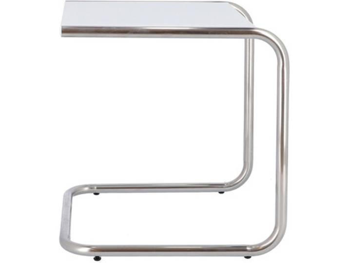 Beistelltisch Club Fiam Gestell Aluminium, Platte weiss grau, Designer Francesco Favagrossa, 40x40x40 cm