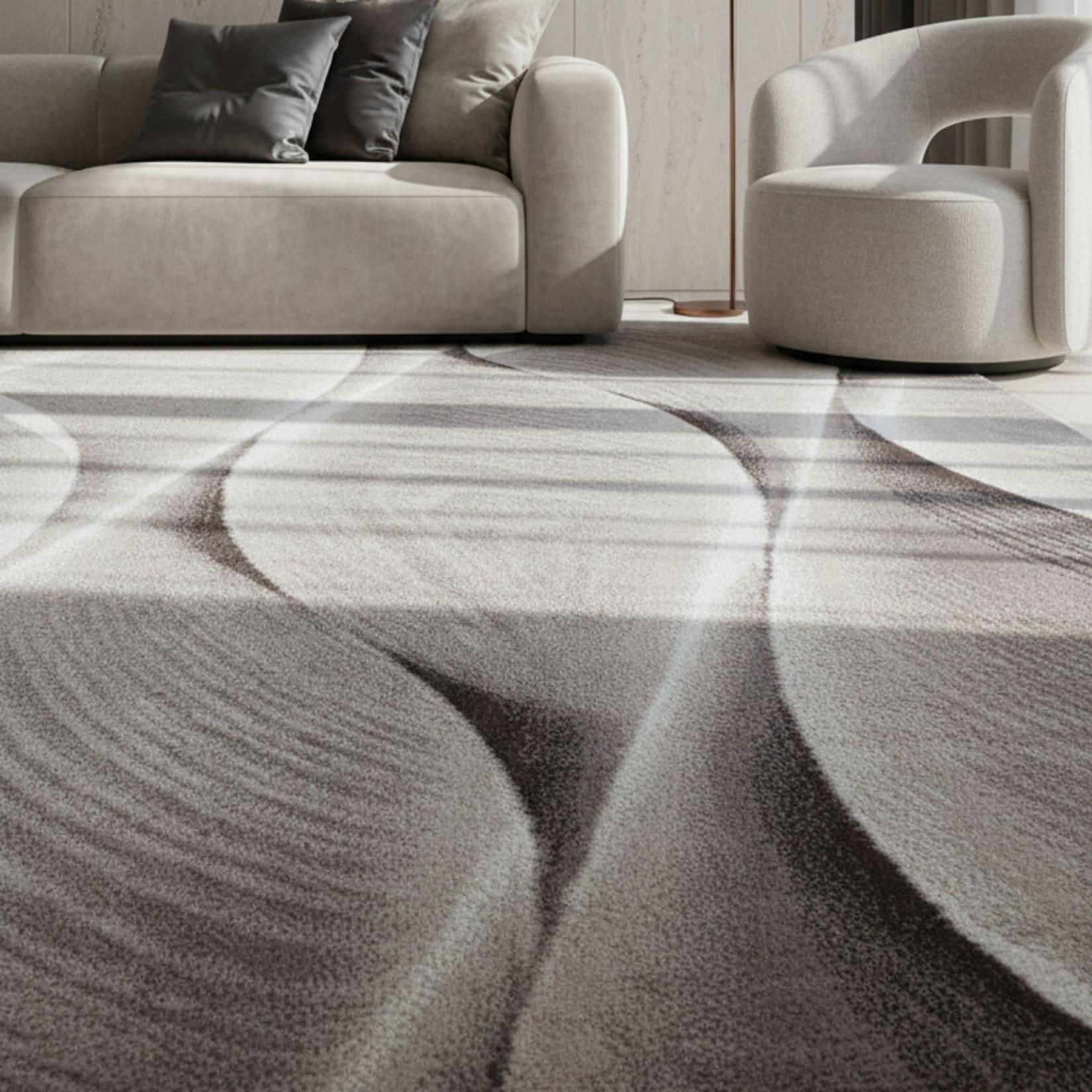 Teppich Kurzflor DRAU in Braun, mit Farbverlauf, 280 x 370 cm