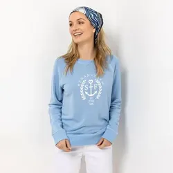 STRANDFEIN Sweatshirt Rundhalsausschnitt Logo-Druck leger weit