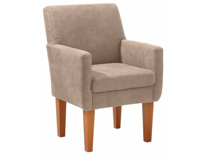 Sessel OTTO HOME Fehmarn , beige, B:66cm H:96cm T:71cm, Luxus Microfaser (Zusammensetzung: 100% Polyester), Sessel, Sessel, komfortable Sitzhöhe von 54 cm, in 3 verschiedenen Bezugsqualitäten