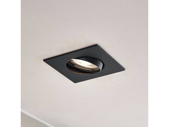 Fibur Einbauleuchte, schwarz, 9 cm, GU10 - Prios - Wohnzimmer - Modern - Metall - Eckig
