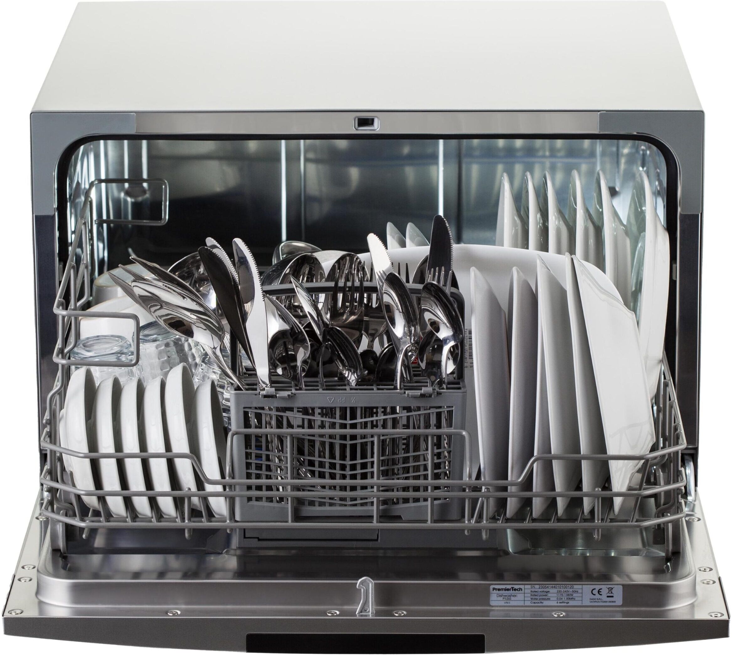 PremierTech® PremierTech PTLS6S Silver Lavastoviglie 6 coperti 8 programmi libera installazione