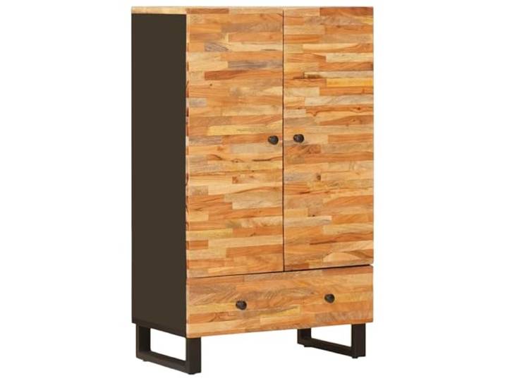 Makastle Highboard für Wohnzimmer, 60 x 33 x 100 cm, Braun, Massivholz Mango, mit Schubladen und Türen