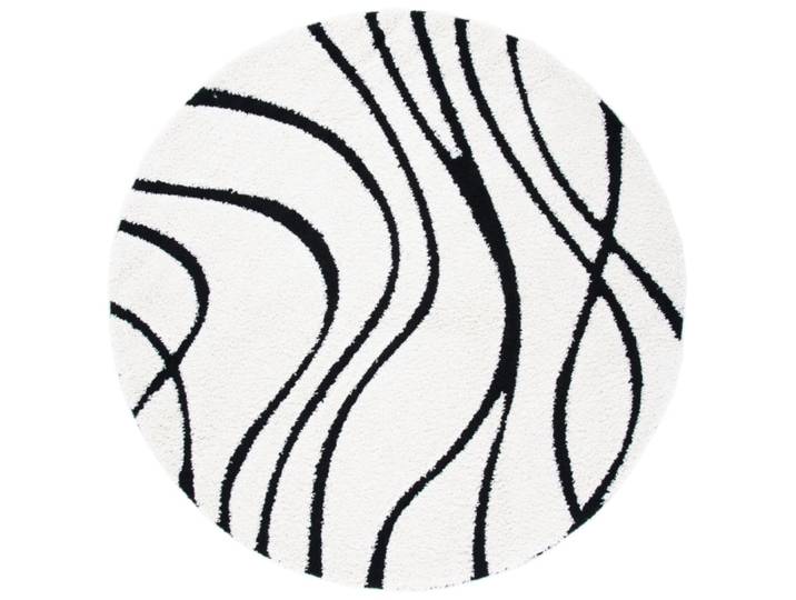 Tapis en polypropylène blanc/noir, 122 cm