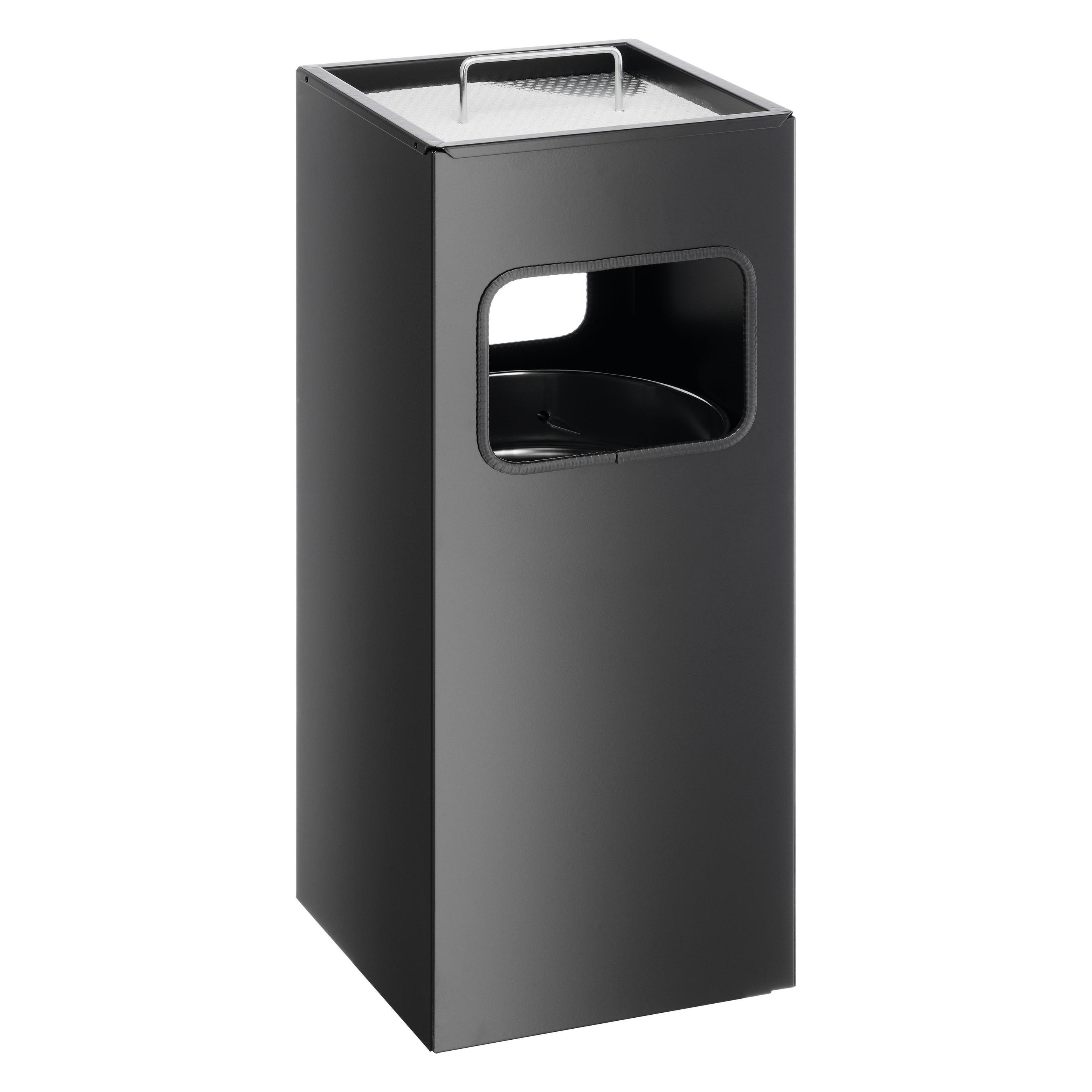 Durable Abfalleimer mit Ascher 17 l, Schwarz (17 l) (333101)