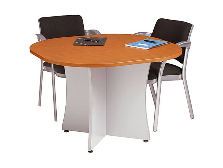 Table ronde Activity Ø.100 cm - Plateau Hêtre - Pieds Blanc