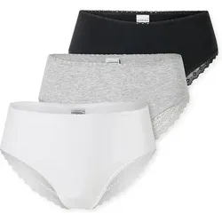 SCHIESSER Damen Brazilian-Slips, 3er Pack - 3Pack Brazilian, Stretch Cotton, uni, Größe S in Bunt Bunt
