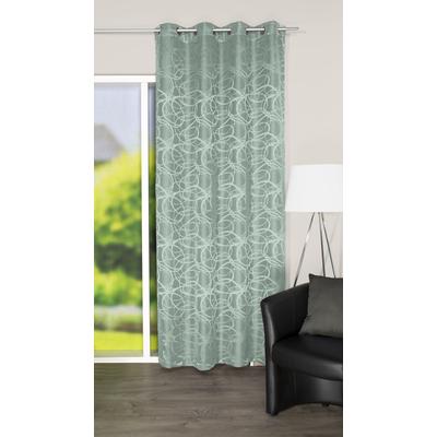 Gardine HOME WOHNIDEEN "LENNY" Gr. 1, grün (lindgrün), B:140cm H:245cm, Jacquard, Polyester, Gardinen, Gardine, DEKOSTOFF, JACQUARDMUSTERUNG, ÖSEN